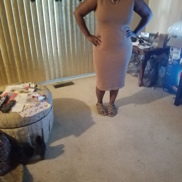 New York & Company Tan Sleeveless Dress w/Side Button Detail XL - Picture 13 of 16